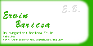 ervin baricsa business card